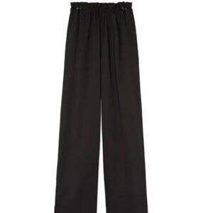 G. Label by Goop Katrina Linen Blend Wide-Leg Black Pants